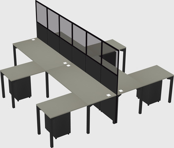 Shared l-shape cubicle