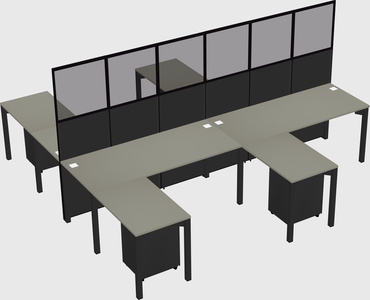 Shared l-shape cubicle