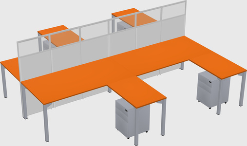 Shared l-shape cubicle