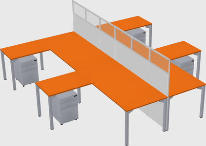 Shared l-shape cubicle