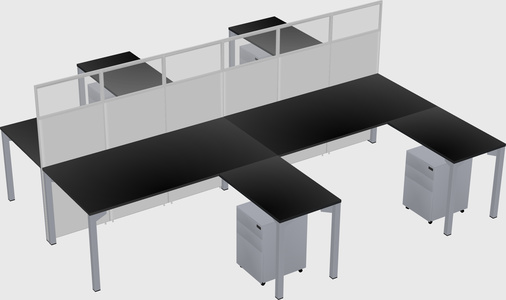 Shared l-shape cubicle