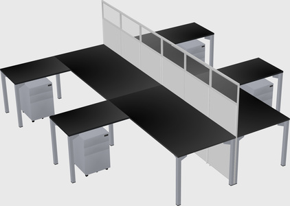 Shared l-shape cubicle