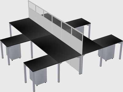 Shared l-shape cubicle