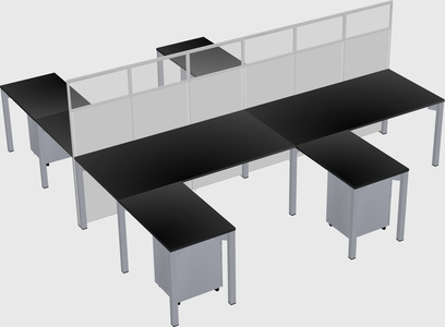 Shared l-shape cubicle