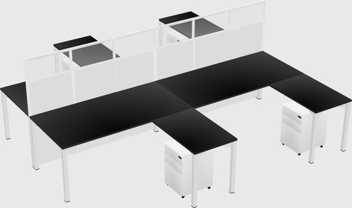 Shared l-shape cubicle