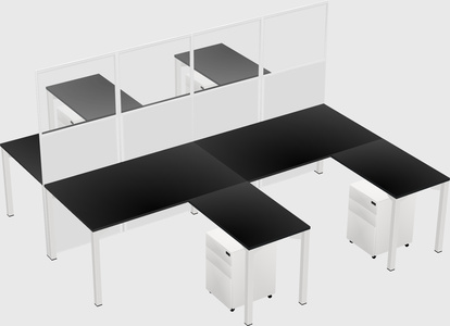Shared l-shape cubicle