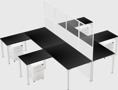 Shared l-shape cubicle