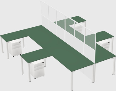Shared l-shape cubicle