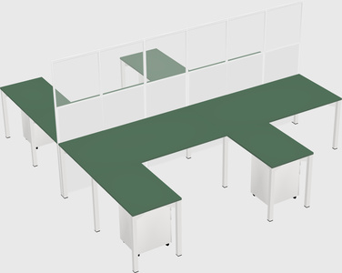 Shared l-shape cubicle