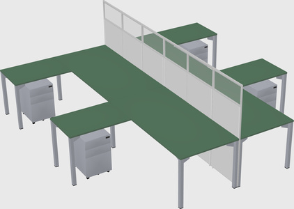 Shared l-shape cubicle