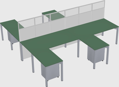 Shared l-shape cubicle