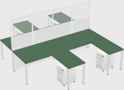Shared l-shape cubicle