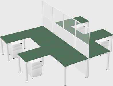 Shared l-shape cubicle