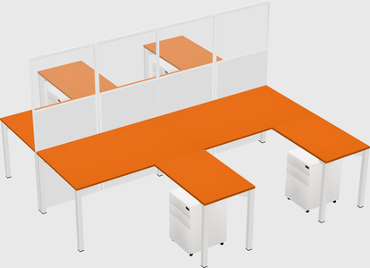 Shared l-shape cubicle