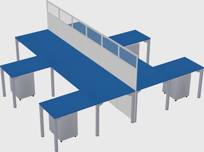 Shared l-shape cubicle