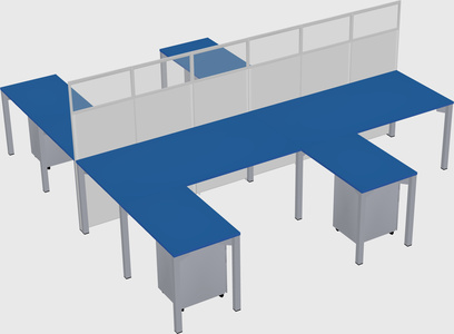 Shared l-shape cubicle