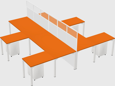 Shared l-shape cubicle