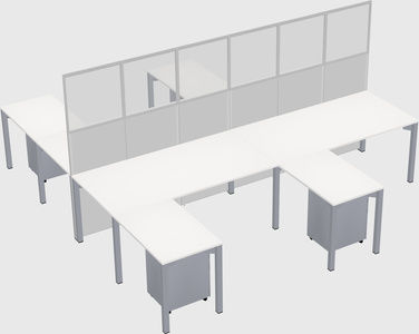 Shared l-shape cubicle