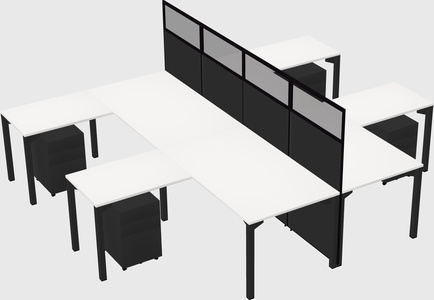 Shared l-shape cubicle