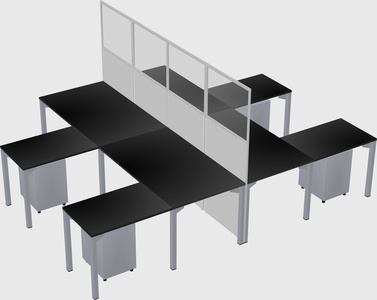 Shared l-shape cubicle