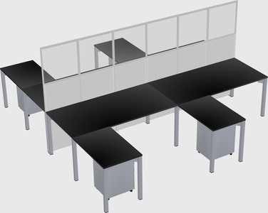 Shared l-shape cubicle