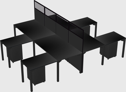 Shared l-shape cubicle