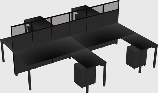 Shared l-shape cubicle
