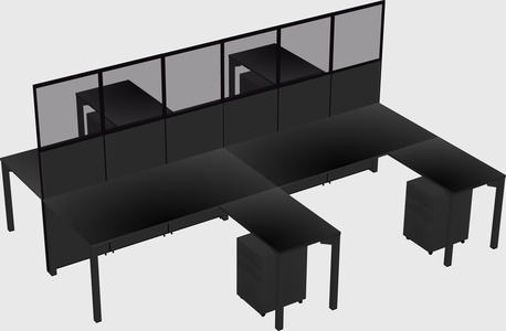 Shared l-shape cubicle