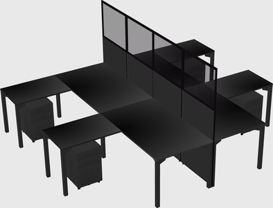 Shared l-shape cubicle