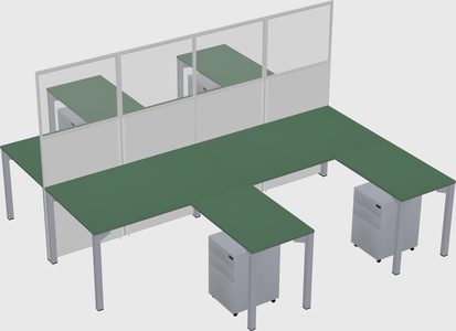 Shared l-shape cubicle