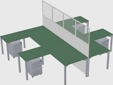 Shared l-shape cubicle
