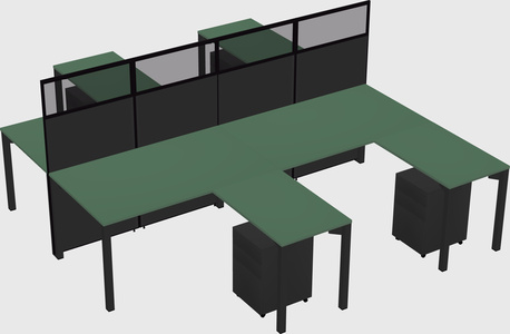 Shared l-shape cubicle