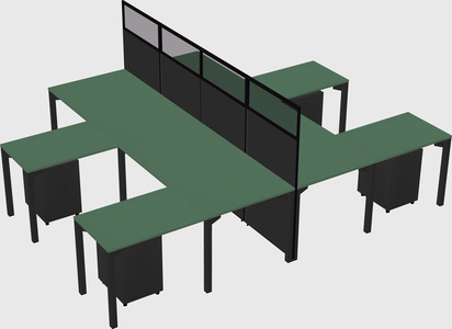 Shared l-shape cubicle