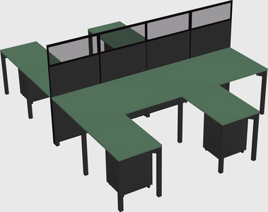 Shared l-shape cubicle