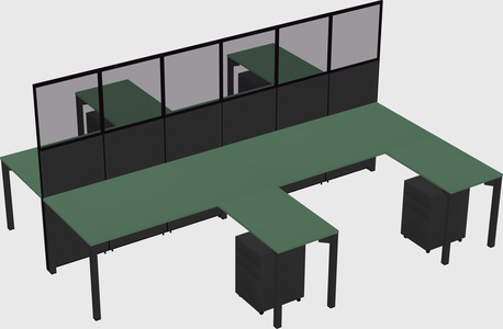Shared l-shape cubicle