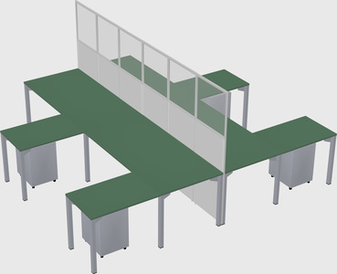 Shared l-shape cubicle