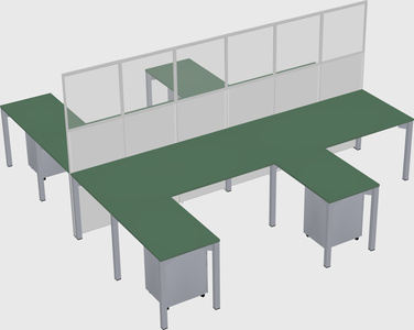 Shared l-shape cubicle