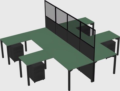 Shared l-shape cubicle
