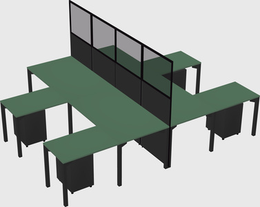 Shared l-shape cubicle