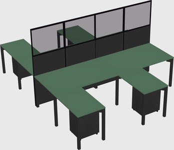 Shared l-shape cubicle