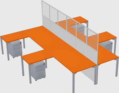 Shared l-shape cubicle