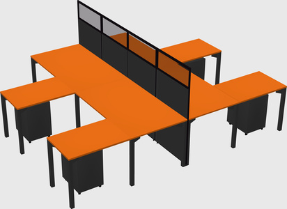 Shared l-shape cubicle