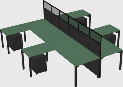 Shared l-shape cubicle