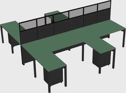Shared l-shape cubicle