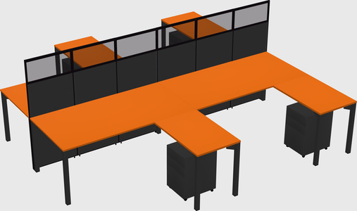 Shared l-shape cubicle