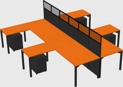 Shared l-shape cubicle