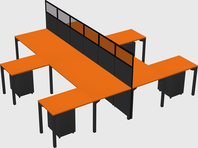 Shared l-shape cubicle