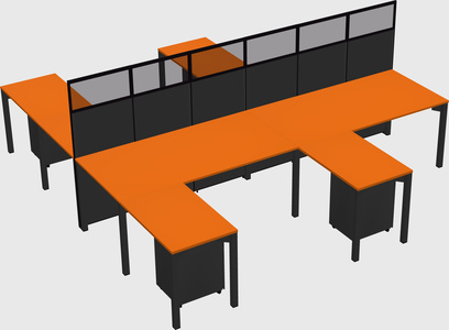 Shared l-shape cubicle
