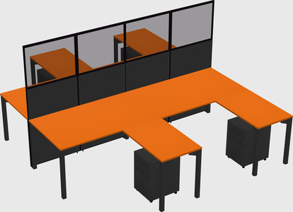 Shared l-shape cubicle