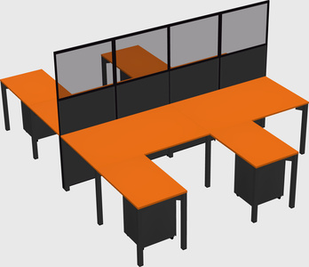 Shared l-shape cubicle